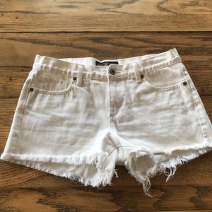 Cutoff white denim short